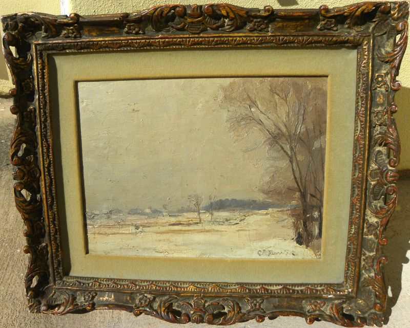 CONSTANT RAPHAEL FURRICK (1888-1966) Connecticut impressionism poetic winter landscape painting