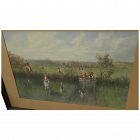 ALFRED VILLIERS FARNSWORTH (1858-1908) fine watercolor painting of the fox hunt by early California artist