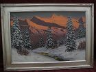 HANS SMATLAK BARMA 1903-1978 German Austrian alpine winter mountain painting style Lazslo Neogrady