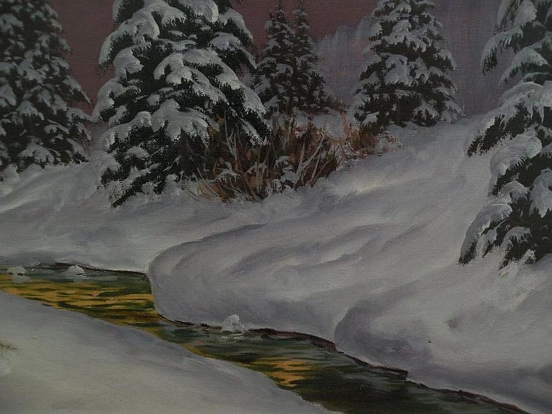 HANS SMATLAK BARMA 1903-1978 German Austrian alpine winter mountain painting style Lazslo Neogrady