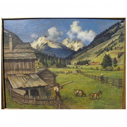 KARL-ERICH SCHAFER (1905-1982) Alpine landscape painting by German artist