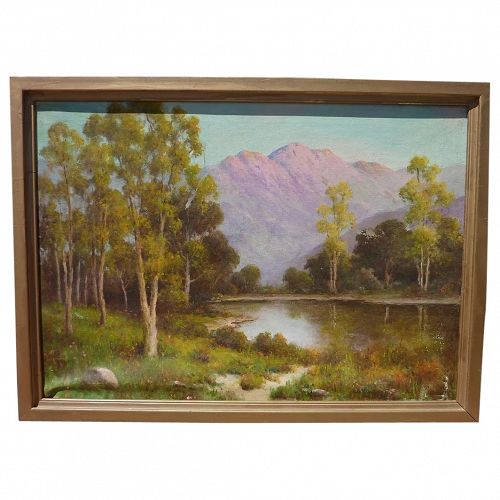 HERBERT SARTELLE (1885-1955) California plein air art  mountain landscape painting