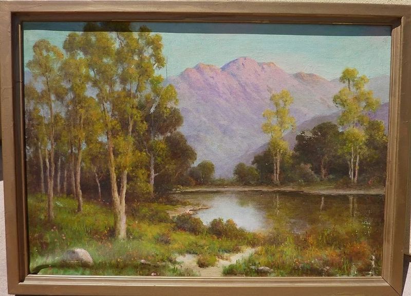 HERBERT SARTELLE (1885-1955) California plein air art  mountain landscape painting