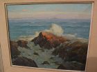 HENRY L. RICHTER (1870-1960) California plein air impressionist art oil painting "Surf"