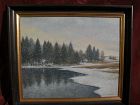 OLAVI HURMERINTA 1928-2015 listed Finnish artist winter landscape 1981