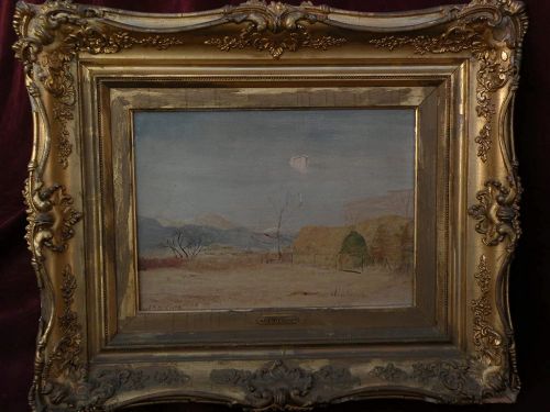 Colorado plains art late 19th century style signed dated landscape painting