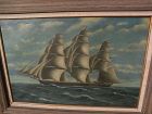 T. BAILEY large American marine painting clipper on the high seas