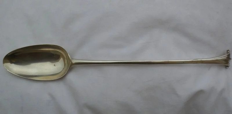 Antique silver spoon mid 18th century London by English silversmith JOHN LAMPFERT