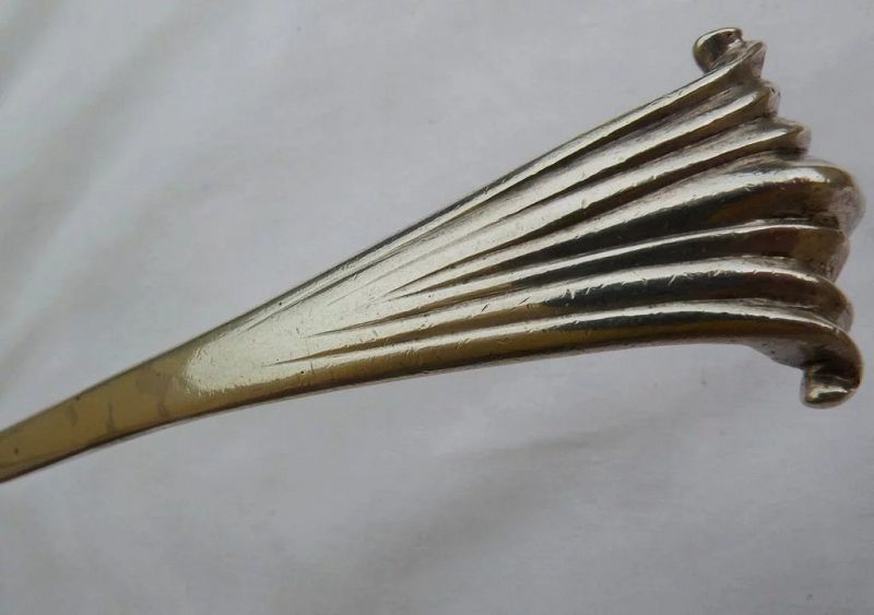 Antique silver spoon 18th century London English silversmith JOHN LAMPFERT