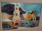 ROY E. SWANSON Arizona Southwest art modern watercolor painting "Green Valley Church"