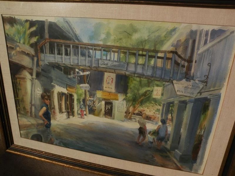 RUTH BADERIAN (1927-2010) fine watercolor painting of Virgin Islands by  listed watercolorist and teacher