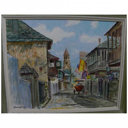 EMMETT FRITZ (1917-1995) St. Augustine Florida painting fine example by noted artist
