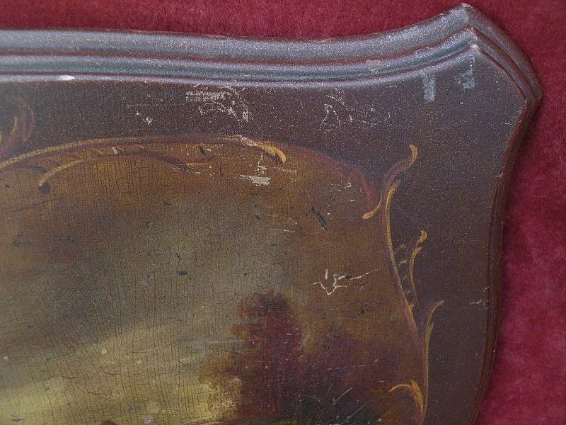 Nineteenth century Old Master style French painting on wood tabletop