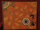 Australian aboriginal traditional tribal art dot painting