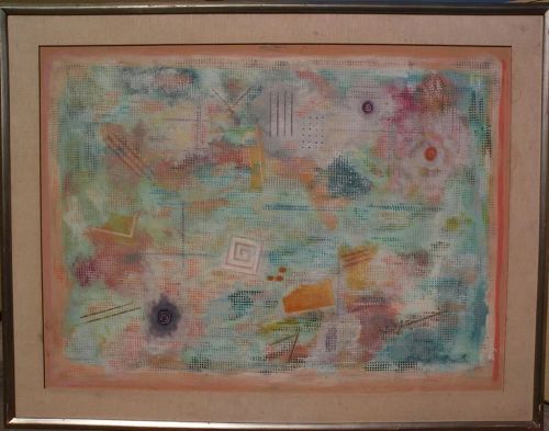 Contemporary mid century abstract modern signed large painting after Robert Natkin