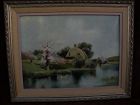 American impressionist art early 20th century painting of lake and cottage style of Henry Pember Smith