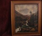 Antique Colorado art early painting of Mountain of the Holy Cross after Thomas Moran