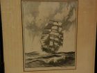 GORDON GRANT (1875-1962) American marine art pencil signed lithograph print of clipper ship