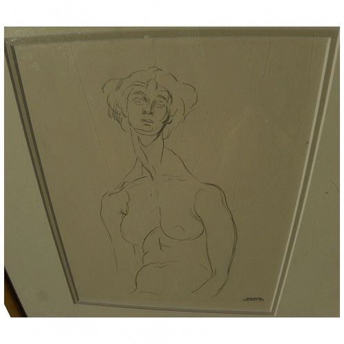 CECIL BEATON (1904-1980) original pencil drawing of a woman by the famous English artist, photographer and designer