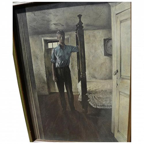 ANDREW WYETH (1917-2009) limited edition 1960's print "Arthur Cleveland" with hand INK SIGNED label by the artist