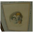 ARMAND HENRION (1875-1958) French signed color etching of clowns