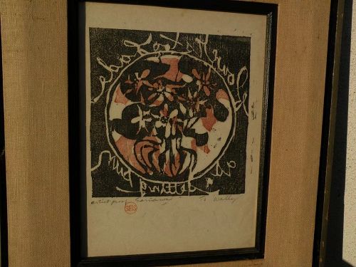 SUEO SERISAWA (1910-2004) original signed woodblock print by Japanese-American artist