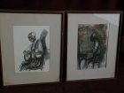 **PAIR** of signed watercolor paintings New Orleans Louisiana art