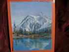 Pastel landscape drawing of Mount Baker, Washington signed with initials