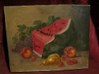 MABEL LEMOS (1861-) still life painting of fruit by Santa Cruz California listed artist