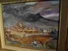 Taos New Mexico painting poetic signed vintage pueblo landscape