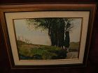 Italian watercolor extensive landscape painting signed F. PRATESI