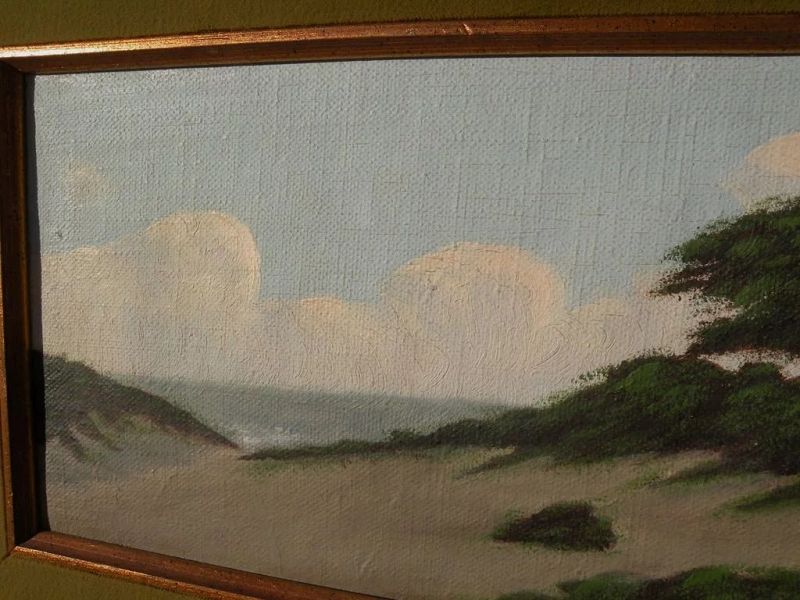 RICHARD DETREVILLE (1864-1929) California art **PAIR** of coastal dunes landscape painting
