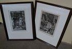EUGENE F. LOVING (1908-1971) New Orleans Louisiana art **PAIR** original pencil signed etchings of French Quarter