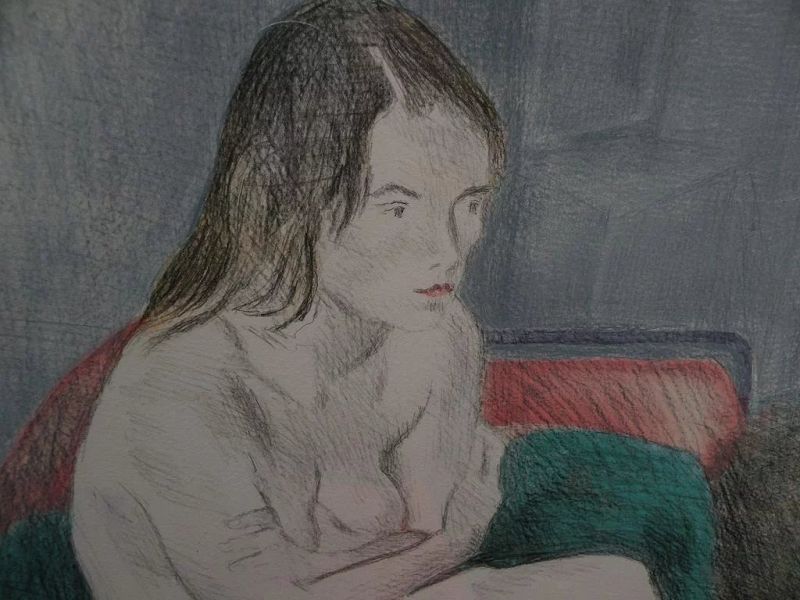 RAPHAEL SOYER (1899-1987) pencil signed color lithograph print by well known American artist