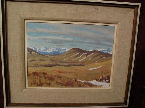 JOHN DAVENALL TURNER (1900-1980) listed Canadian art landscape painting near Cochrane, Alberta