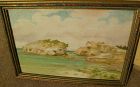 JOHN W. NICOLL (1865-1943) vintage Bermuda watercolor painting by listed California artist