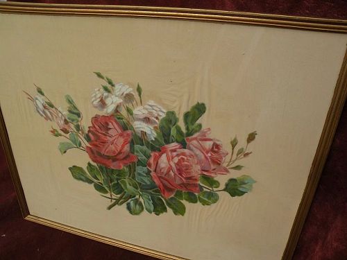 Painting of roses for shabby chic style interior