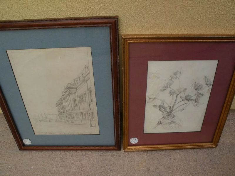 THOMAS SHOTTER BOYS (1803-1874) **pair** of pencil drawings by important English 19th century artist