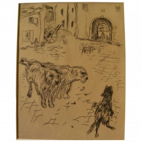 PIERRE BONNARD (1867-1947) original 1924 etching by the major French Post-Impressionist