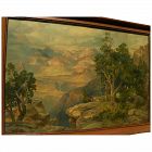 THOMAS MORAN 1837-1926 Southwestern American art chromolithograph print Grand Canyon c1912 as-is condition