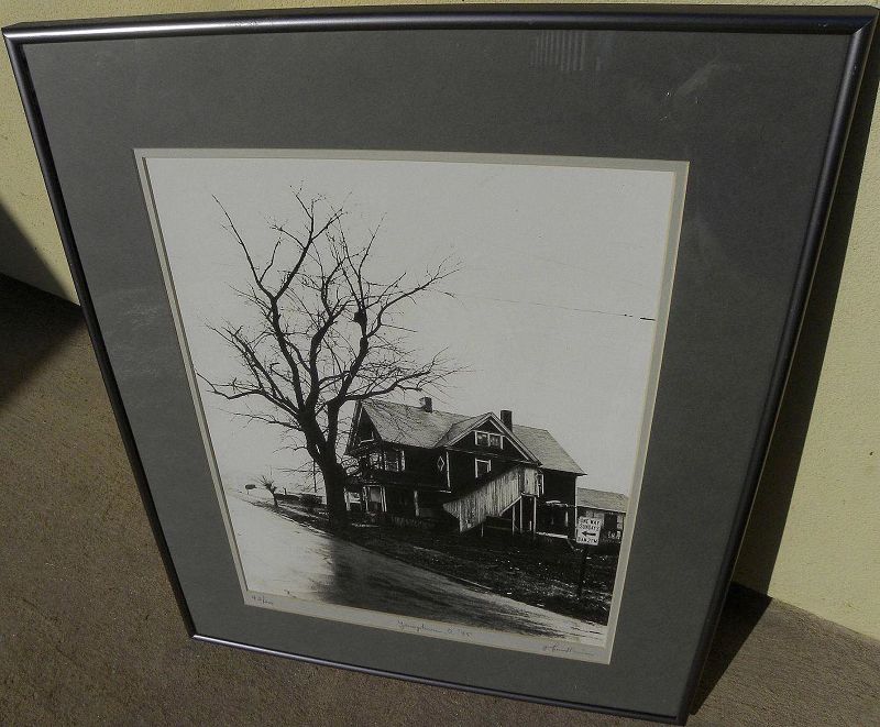 GARY FRANKLIN (1928-2007) black and white signed photograph of Ohio house by noted photographer and media personality