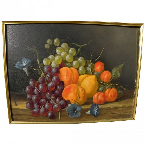 JAN FREDRIK JOHANNES NAGTEGAAL (1920-2000) still life painting of fruit in realistic style