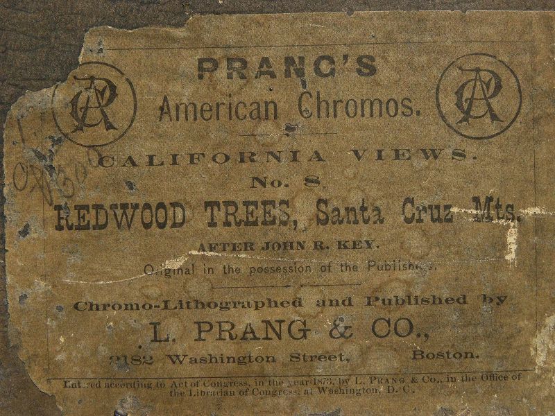 LOUIS PRANG **pair** 1870's chromolithograph prints of California big trees