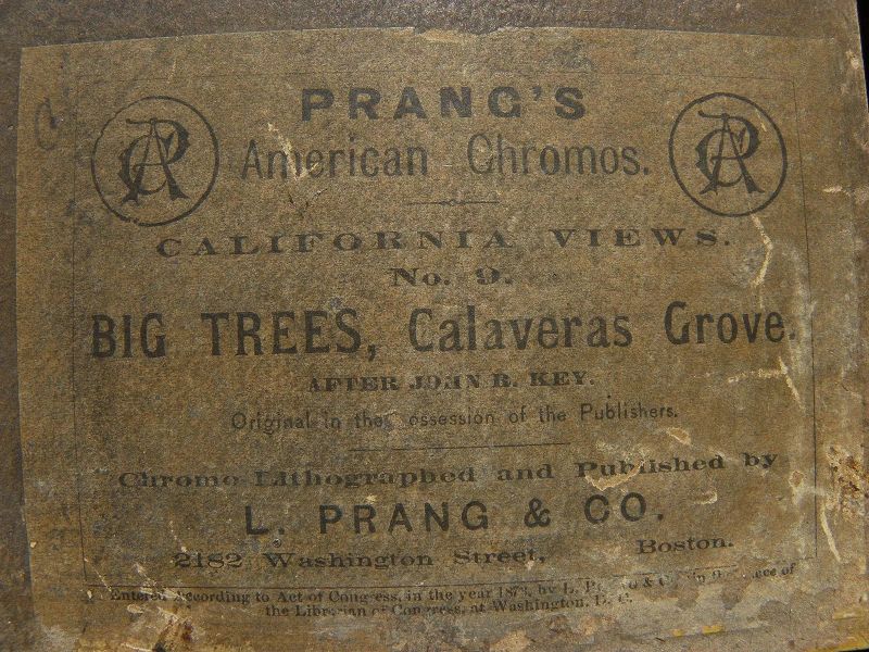LOUIS PRANG **pair** 1870's chromolithograph prints of California big trees