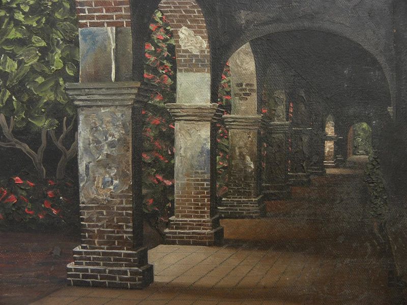 EUGENE SCHMIDT (1919-2007) painting of Mission San Juan Capistrano by noted California artist