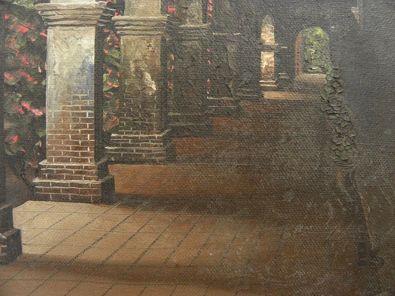 EUGENE SCHMIDT (1919-2007) painting of Mission San Juan Capistrano by noted California artist