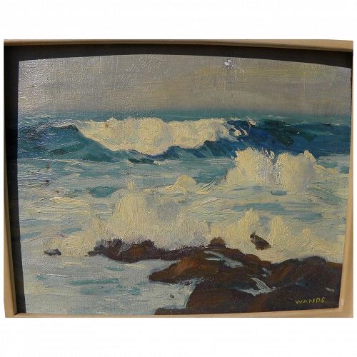 ALFRED JAMES WANDS (1904-1998) American impressionist art seascape painting by noted Colorado artist