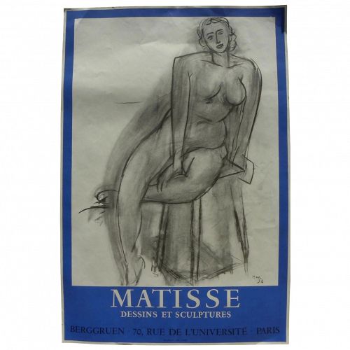HENRI MATISSE (1869-1954) original lithograph poster for 1956 exhibition at Galerie Berggruen in Paris