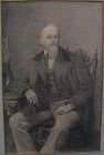 Fine original late 19th century Dutch signed pencil drawing of seated gentleman