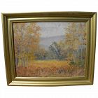 American impressionist circa 1930 autumn landscape painting